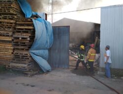 Gudang Penimbunan Palet di Medan Labuhan Terbakar