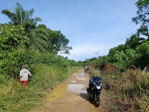 Jalan Gampong Seuneubok Jaya Trumon Bagaikan Kubangan Kerbau