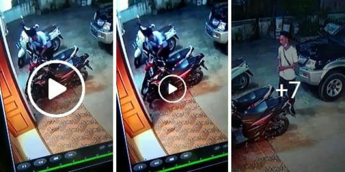 Curi Motor Terekam CCTV, Polisi Buru Pelaku
