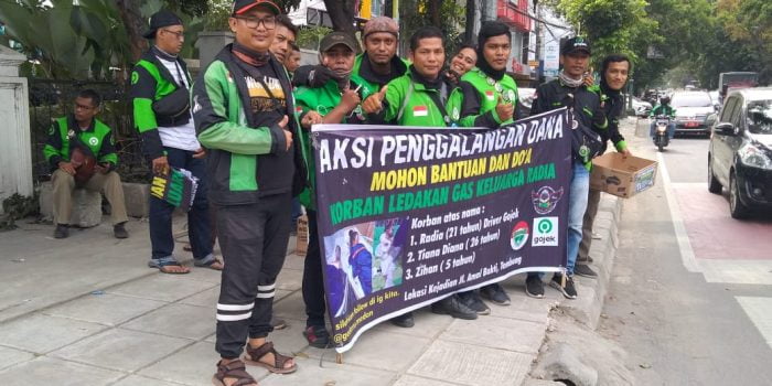 Puluhan Driver Gojek Medan Galang Dana Untuk Radia