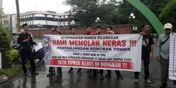 PB Alamp Aksi Demo Pemko Medan Minta Tower Protelindo Dibongkar