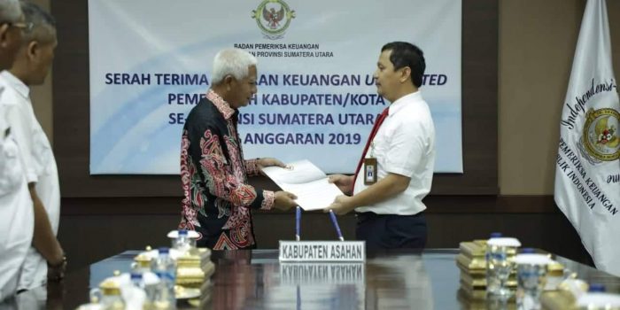 Bupati Asahan Serahkan LKPD Tahun 2019 ke BPK-P Sumut