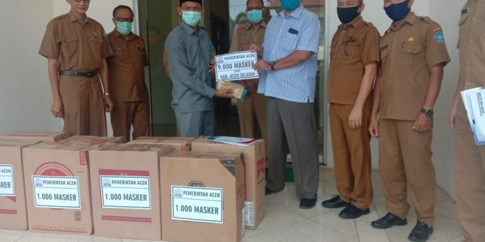Pemkab Aceh Selatan Terima  9000 Masker Dari Dinas Koperasi dan UKM Provinsi Aceh