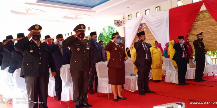 Bupati Palas Gelar Upacara HUT RI ke-75 Secara Virtual di Pendopo