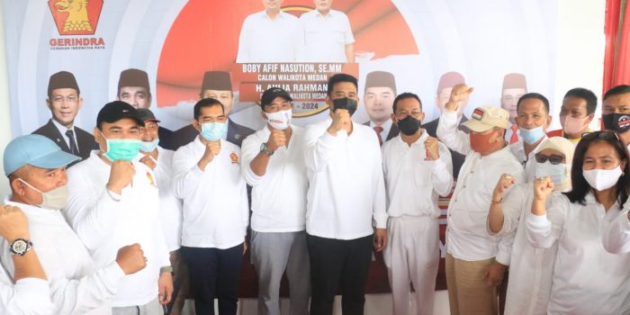 Boby-Aulia Hadiri Peresmian Kantor DPC Partai Gerindra Medan