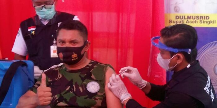 Ketua Persit Wanita Pertama Divaksin Setelah Sekda dan Dandim 0109 Singkil