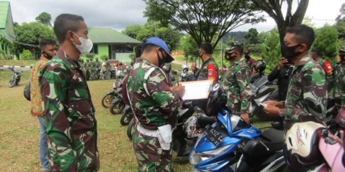 Korem 012/Teungku Umar Cek Kendaraan Dinas dan Pribadi Personel Kodim 0110/Abdya