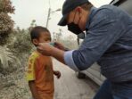 SMSI Karo Bagikan Masker ke Desa Terdampak Debu Vulkanik Sinabung