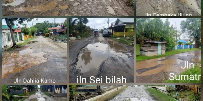 Kondisi Jalan di Pangkalan Brandan Rusak Parah, Warga Minta Segera Perbaiki