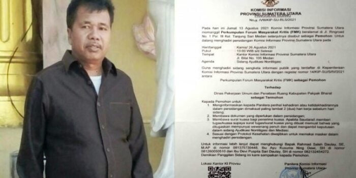 Sidang Perdana KIP PUPR dan BPBD Pakpak Bharat vs FMK Digelar Besok