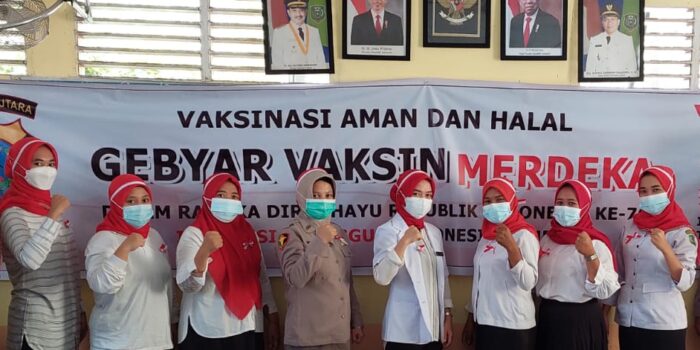 Kapolsek Barumun Tengah Monitoring Giat Vaksinasi Merdeka 