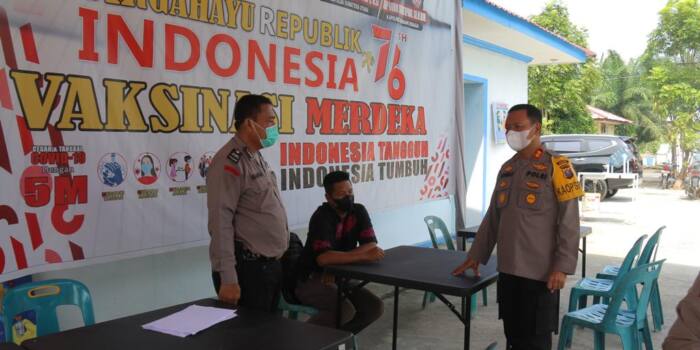 Kapolres Serdang Bedagai Cek Pelaksanaan Gerakan Vaksinasi Presisi