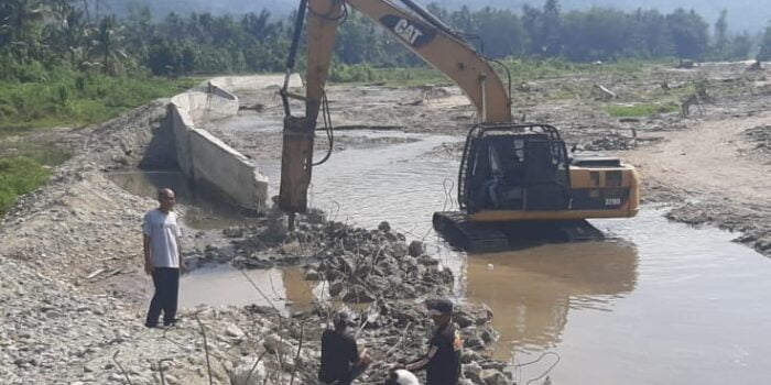 Pasca Bencana Banjir, Proyek Perkuatan Tebing Sungai Aek Pohon Diperbaiki