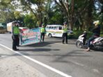 Ops Keselamatan Toba 2022, Satlantas Polres Sergai Imbau Prokes dan Bagikan Masker ke Pengendara
