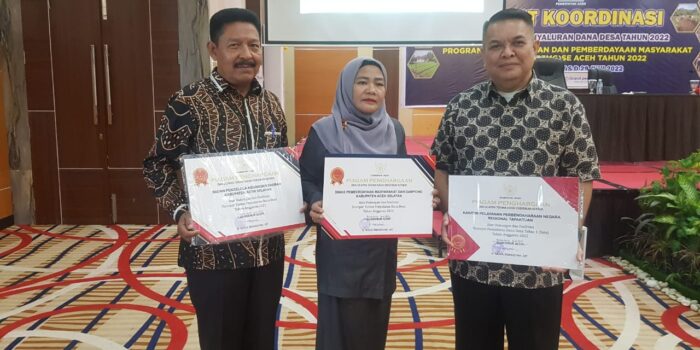 Pemkab Aceh Selatan Terima Penghargaan Penyaluran Dana Desa Tercepat Tahap I Tahun Anggaran 2022