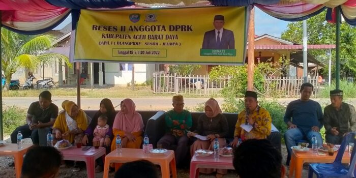 Justar : Serap Aspirasi Masyarakat di Reses II Dapil Blangpidie, Susoh dan Jeumpa