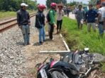 Dua Wanita Pengendara Sepeda Motor Tersenggol Kereta Api di Sergai