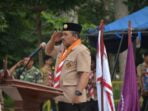 Ketua Kwarcab Pramuka Langsa Pimpin Upacara Hari Pramuka ke 61 di Hutan Kota