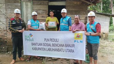 PLN Peduli Salurkan 150 Paket Bantuan untuk Korban Banjir di Kabupaten Labuhan Batu Utara