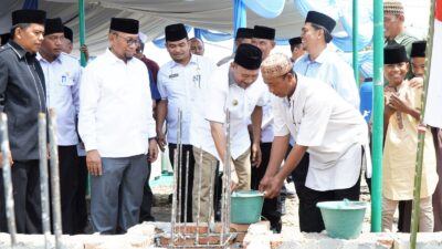Syah Afandin Hadiri Peletakan Batu Pertama Pembangunan Masjid Haimah Abdul Hamid