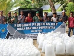 Budidaya Ikan Payau, Dandim Abdya Salurkan Bantuan Benih Nila dan Kakap