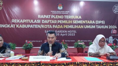 KPU Asahan Gelar Rapat Pleno Rekapitulasi DPS Pemilu 2024