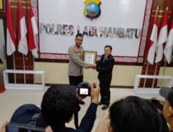 Kapolres Labuhanbatu Terima Penghargaan dari Lemkapi