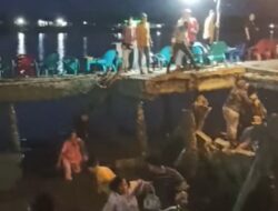 Dermaga di Pasar Ikan Lama Pangkalan Brandan Tiba-Tiba Ambruk