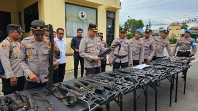 Jelang Pemilu Serentak, Kapolres Langsa Cek Senpi dan Kendaraan Dinas