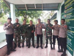 Beri Ucapan Selamat HUT TNI, Polsek se Polres Aceh Selatan Kunjungi Koramil