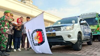 Kapolres Labuhanbatu Berangkatkan Penyaluran Logistik Pemilu 2024