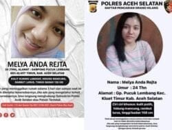 Polres Aceh Selatan Sebarkan Foto Orang Hilang  Terkait Keberadaan Melya