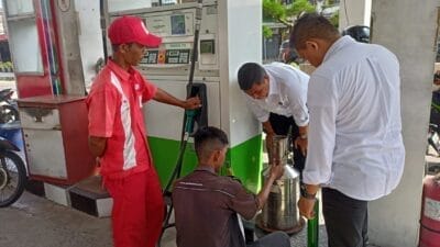 Sat Reskrim Polres Aceh Selatan Lakukan Pengecekan Tera di SPBU