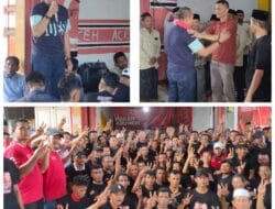 ABU Heri ke Abdya, Relawan Sambut dengan Kalungan Bunga dan Peusijuk