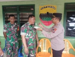 HUT TNI ke-79, Kapolsek MBG Sambangi Pos Babinsa Tabuyung