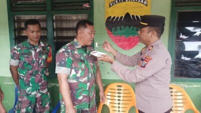 HUT TNI ke-79, Kapolsek MBG Sambangi Pos Babinsa Tabuyung