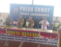 Polres Labuhanbatu Gagalkan Peredaran 20 Kg Sabu dan Ribuan Ekstasi