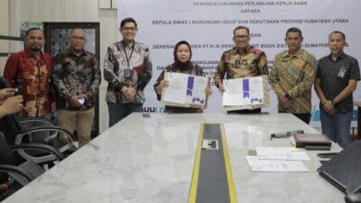 Jelang Nataru, PLN UID Sumut dan Dinas LHK Tandatangani Kerja Sama Pembangunan Jaringan Listrik Desa