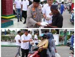 Raih Keberkahan, Sat Reskrim Polres Abdya Bagikan Ratusan Paket Takjil ke Warga