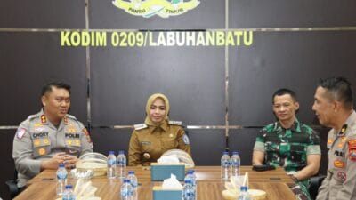 Kapolres Didampingi Bupati Kunker dan Halal Bihalal ke Kodim 0209 Labuhanbatu