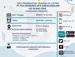 Tingkatkan Mutu Jaringan Listrik, PLN Blangpidie Jadwalkan Pemadaman Terencana