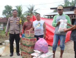 Pengusaha Amin Beras Bersama Polri Bantu Korban Banjir di Sei Rampah