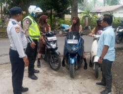 Wujudkan Generasi Muda Tertib Lalu Lintas, Satlantas Polres Langkat Gelar Polantas Menyapa