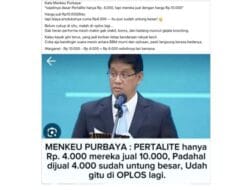 Purbaya Sebut Harga Asli Pertalite Rp4.000 Per Liter, Itu Hoaks