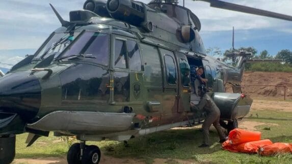 Helikopter TNI AU Dikerahkan Antar Logistik ke Desa Jamu Konyel Aceh