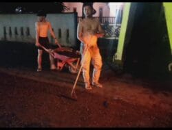 Rekanan Kembali Tambal Jalan Tanjungbalai Sunggal, Pekerja tak Pakai APD