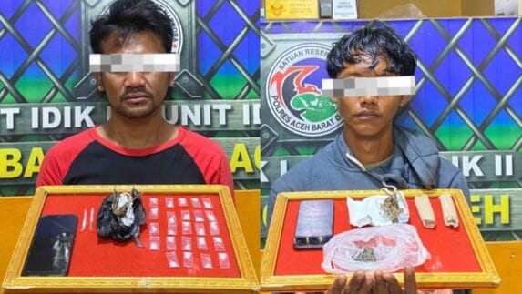 Tim Opsnal Sat Resnarkoba Polres Abdya Bekuk Dua Pemuda Modus Tukar Ganja dengan Sabu