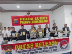 Polres Labuhanbatu Amankan Warga Aceh dan BB Sabu 4,6 Kg