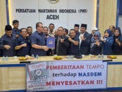Pengurus dan Kader NasDem di Parlemen Datangi PWI Aceh, Serahkan Petisi Terkait Persoalan dengan Tempo