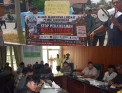 Dugaan Perambahan Hutan Lindung Oknum Kapolsek, Mahasiswa Gelar Aksi dari Polsek ke DPRD Langkat